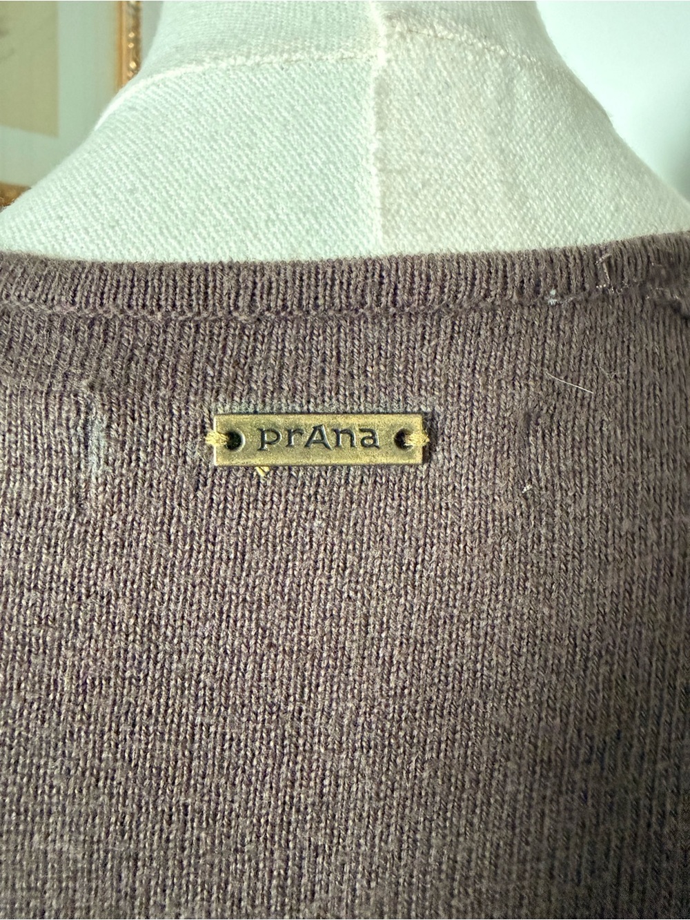 Prana Brown Knit Long-Sleeve Patterned Dress - Picture 4 of 6